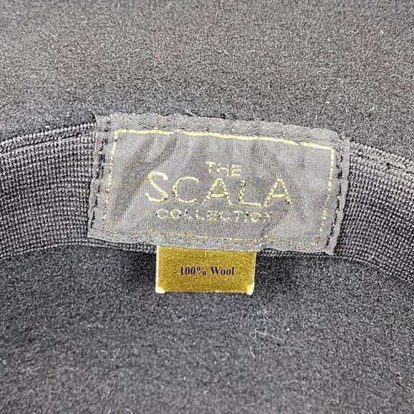 The Scala Collection- Women’s Black 100% Wool Floppy Hat with Wide Brim - Picture 4 of 8